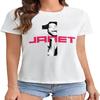 Laeptyuami Damen T-Shirts Baumwolle Janet Jackson Lässig Rundhals Eng Anliegend Kurzarm T-Shirts