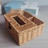Waterproof Rattan Woven Tissue & Remote Storage Box for Living Room or Bathroom