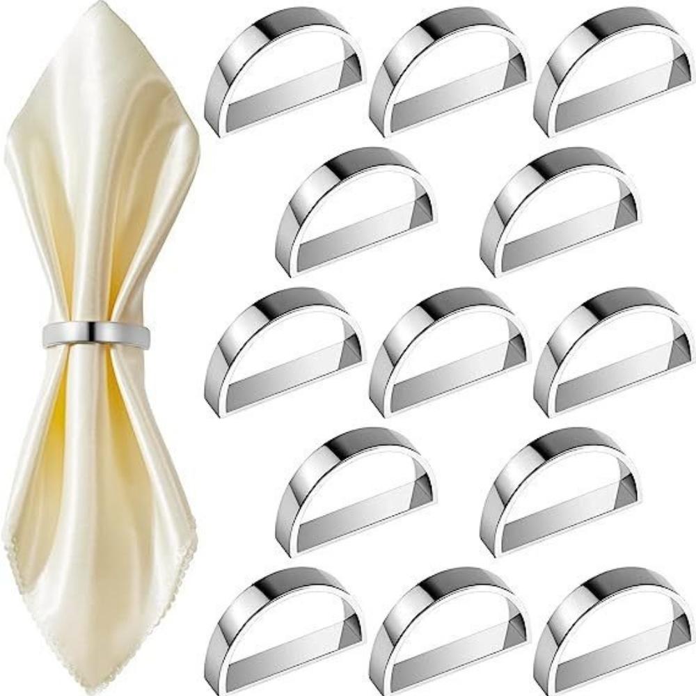 

12Pcs Gold Metal Elegant Napkin Rings Set Table Setting Accessories for Wedding Christmas Valentine Easter Party Dinner Decor 12-pcs
