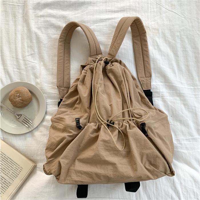 

Рюкзак женский легкий простой повседневный школьный рюкзак большой вместимости на кулиске складной нейлоновый рюкзак женский