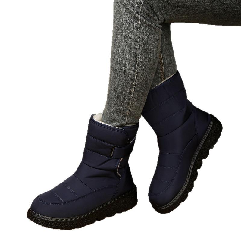 Women's Plus Size Fleece-Lined Winter Boots, Waterproof Non-Slip Snow Boots, Thick Sole Warm Knee-High Shoes