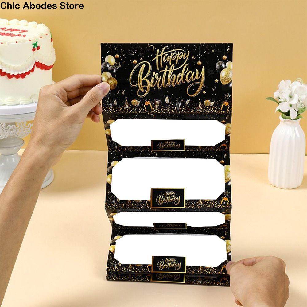 6/7 Slots Birthday Cake Money Card Best Wishes Traditional Gift Packing Red Envelope Paper Empty Folding Cash Holder