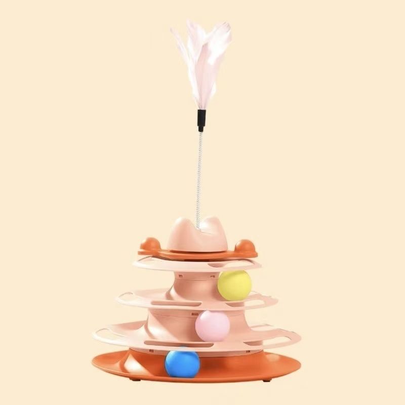 

Cat Turntable Toy Self-Hi Relieving Stuffy Cat Teaser Turntable Ball Funny Cat Handy Gadget Feather Little Kitten Pet All Products Orange sweet powder