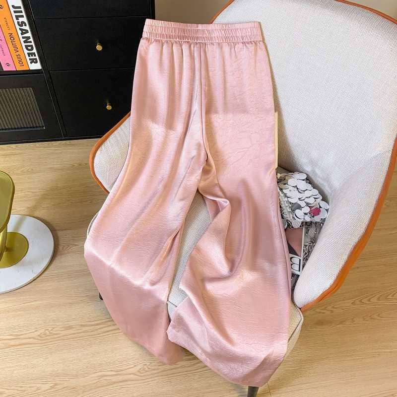 

Женские брюки с рубчатым трикотажным поясом 2XL розовый