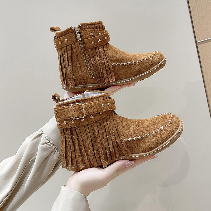 Retro Fringed Flat Boots