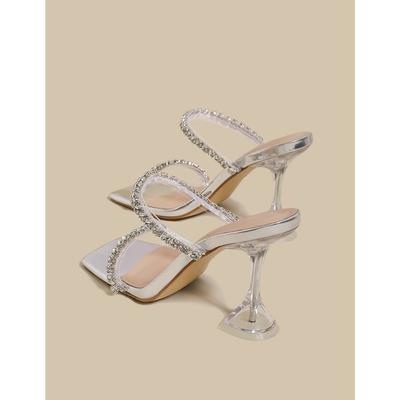 Hochhackige Hausschuhe für Damen im Sommer, schöne hochhackige Sandalen für Damen im Sommer mit dicken Absätzen, High Heels für Damen, 2025 neue Modelle