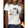 Let It Snow Christmas Print Short Sleeve Crew Neck Casual Tee