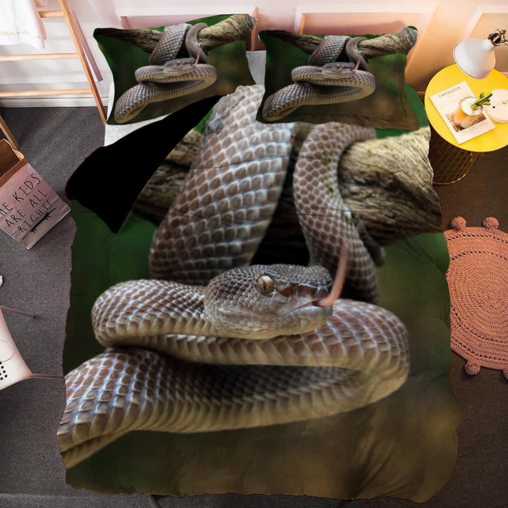 Original Snake Pattern Duvet Cover Set King Size Snake Bedding Set With Pillowcase Quilt Cover 2/3PCS Bedclothes Comforter Cover