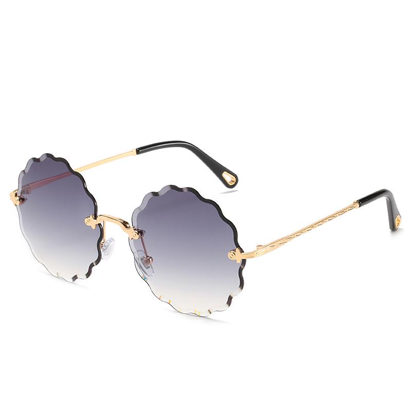 

Frameless Sunglasses Women S Trimmed Sunglasses Women S Flower Sunglasses Color Ocean Sheet Sunshades 5508 spot коричневий