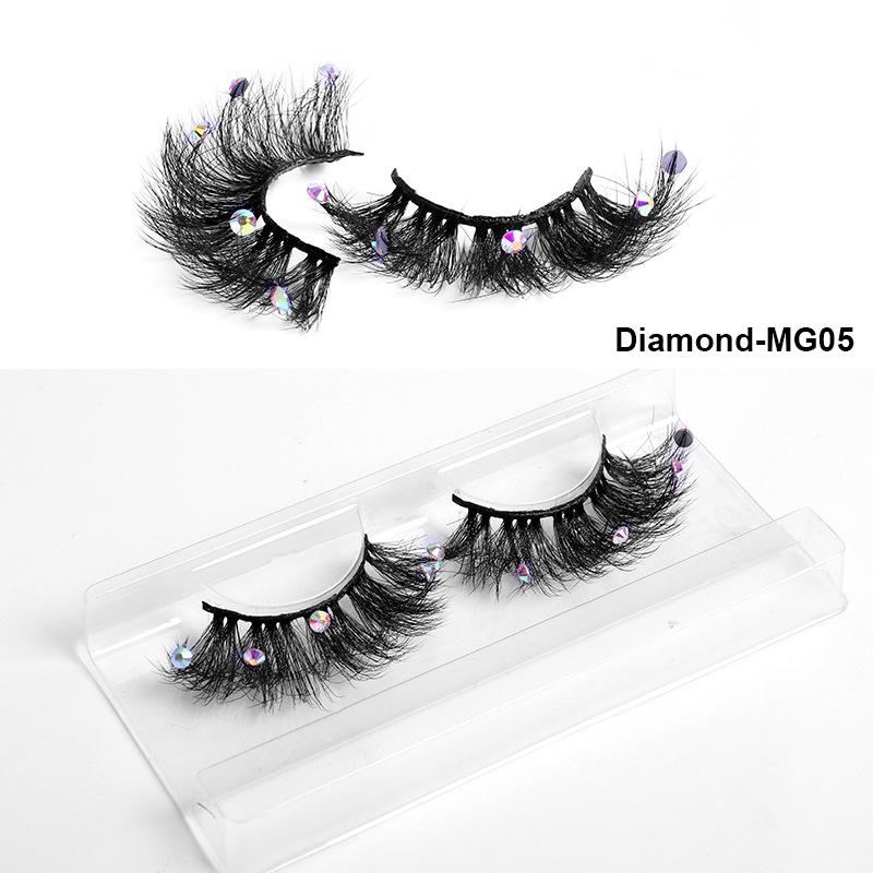 3D Three-Dimensional High Imitation Mink Hair With Diamond False Eyelashes, Natural Thick Grafted Eyelashes