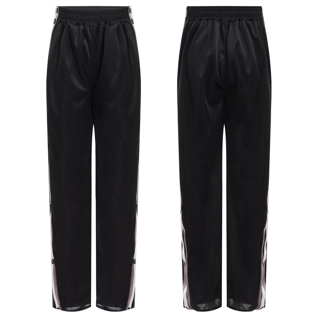 Unisex Kids Pants Side Split with Buttons Color Block Straight Leg Elastic Waist for Sports Basketball Hip-Hop