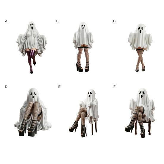 Lady Ghost Figurine Seductive Ghost Statue Resin Sexy Female Ghost Collectible Ornament for Halloween Desk Mantel Decor