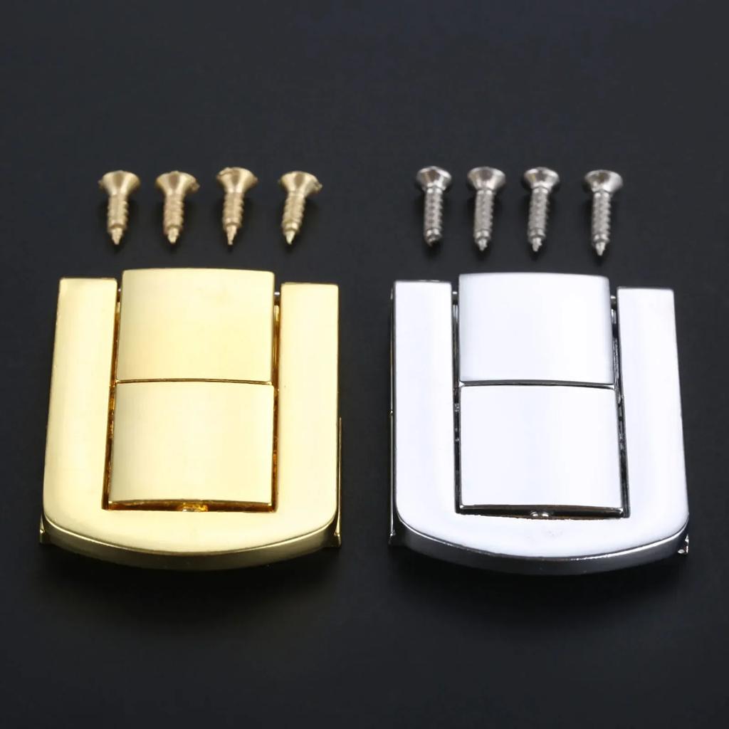 1Pc 43x32mm Zinc Alloy Antique Square Buckle Lock Wooden Wine Gift Box Lock Buckle jewelry Box Latch Clasps with Screws Hardware