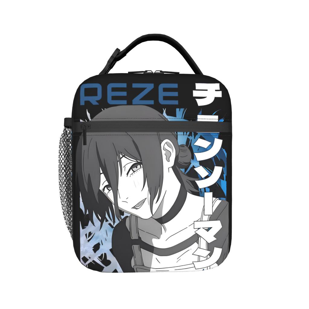 Anime C-Chainsaws Man Insulated Lunch Bag Large Meal Container Thermal Bag Tote Lunch Box Work Outdoor Girl Boy