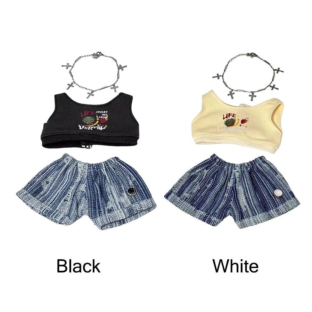 20cm Doll Clothes Replacement Outfit Changing Dress Game Miniature Vest Pants Set Cosplay Photo Props Doll Couples Dress Suit