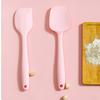 Spatule antiadhésive en silicone rose, manche rond, grattoir à gâteau, crème, beurre, pâtisserie, outils haute température pour cuisines