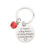 Stainless Steel Teacher's Day Apple Bee Keychain - Thank You Gift