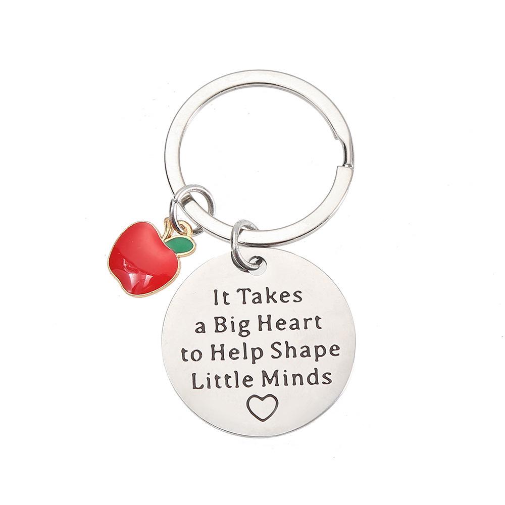 Stainless Steel Teacher's Day Apple Bee Keychain - Thank You Gift