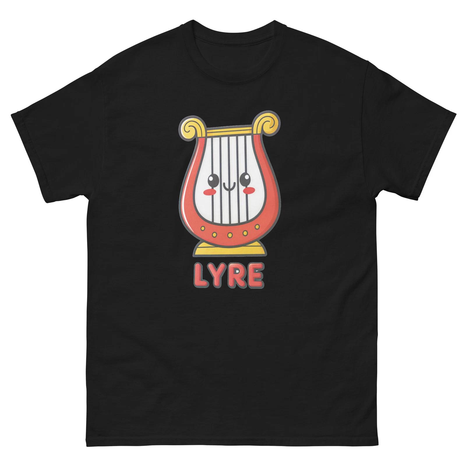 Lyre Musical Instrument Illustration T-Shirt 2XL