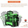 Niveau Laser - Geevorks - 3x360° - Autonivelant - 12 Lignes - Précision 3 Mm