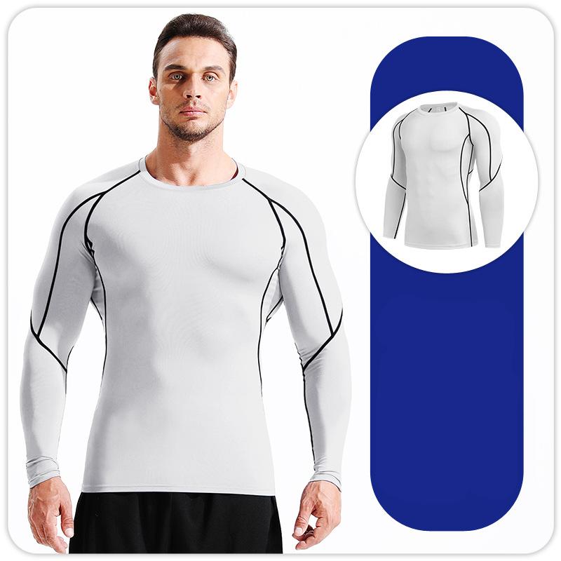 Men's T shirt Tights Sports Elastic quick-drying Compression Long Sleeve Fitness clothing Running Training clothing S M L XL XXL 3XL