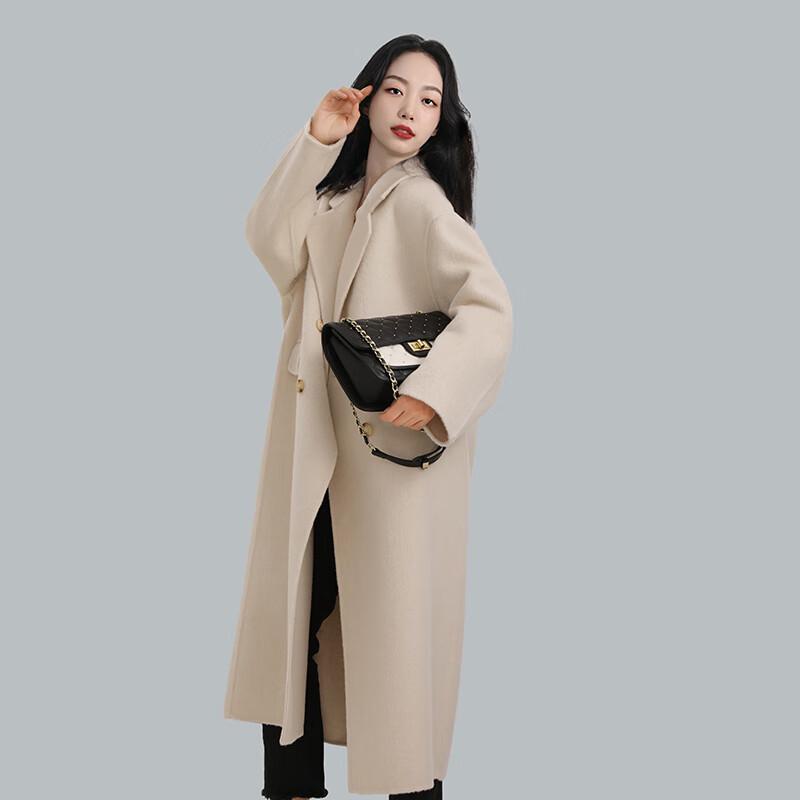 Fengxun Classic Double-Sided Wool Blend Long Coat
