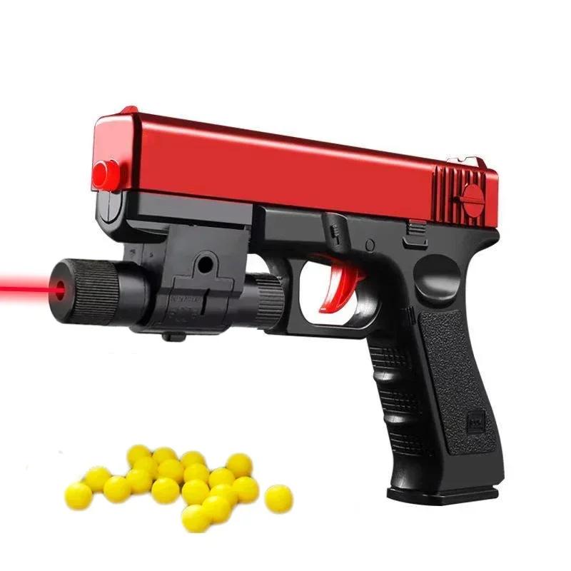 BN Manual G17 Gel Toy Gun with Laser Soft Bullet Airsoft Pistol Outdoor Sports CS Game Paintball for Children Gift