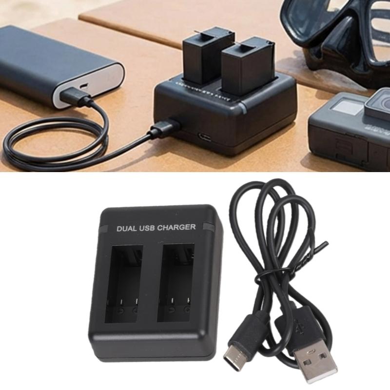 Portable AHDBT501 Battery Chargers for Two Batteries Simultaneous Charging with Safety Protections for Outdoor Use