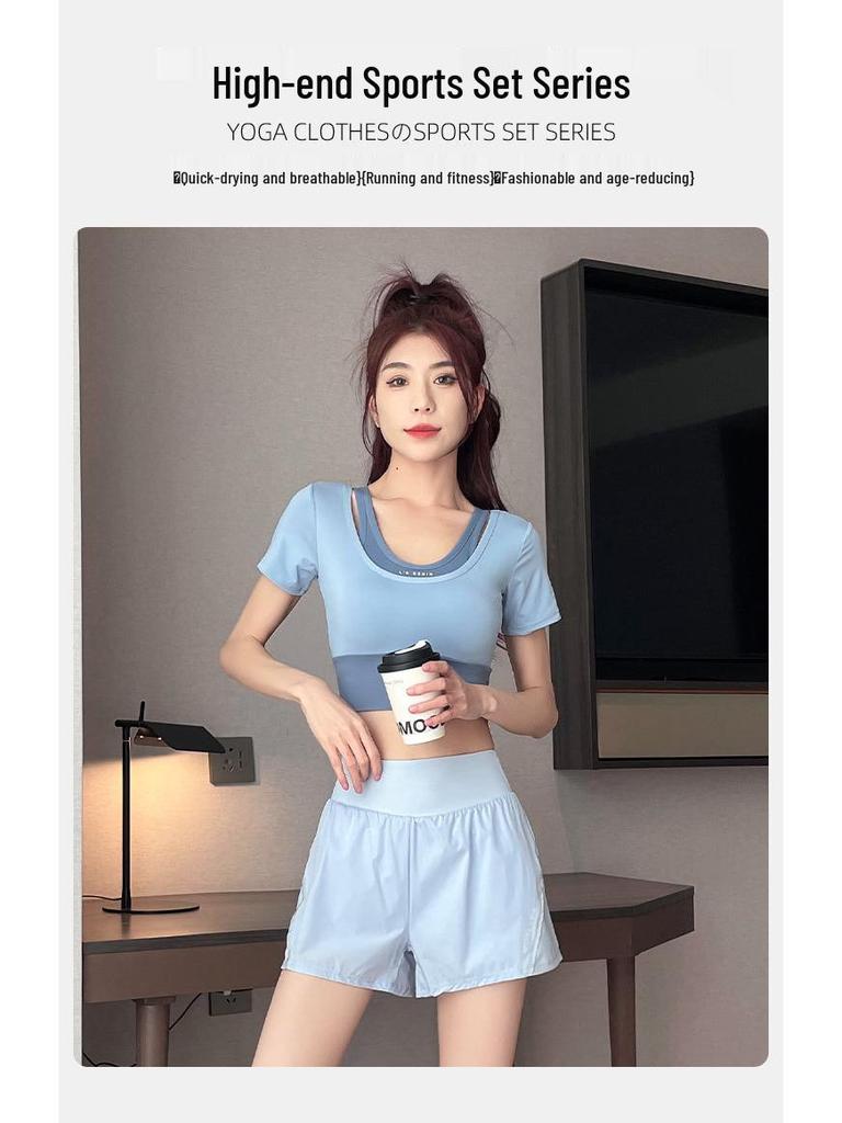 Women's High-End Yoga Set: Quick-Dry Running Shorts & Top - Summer 2025 Fitness Wear