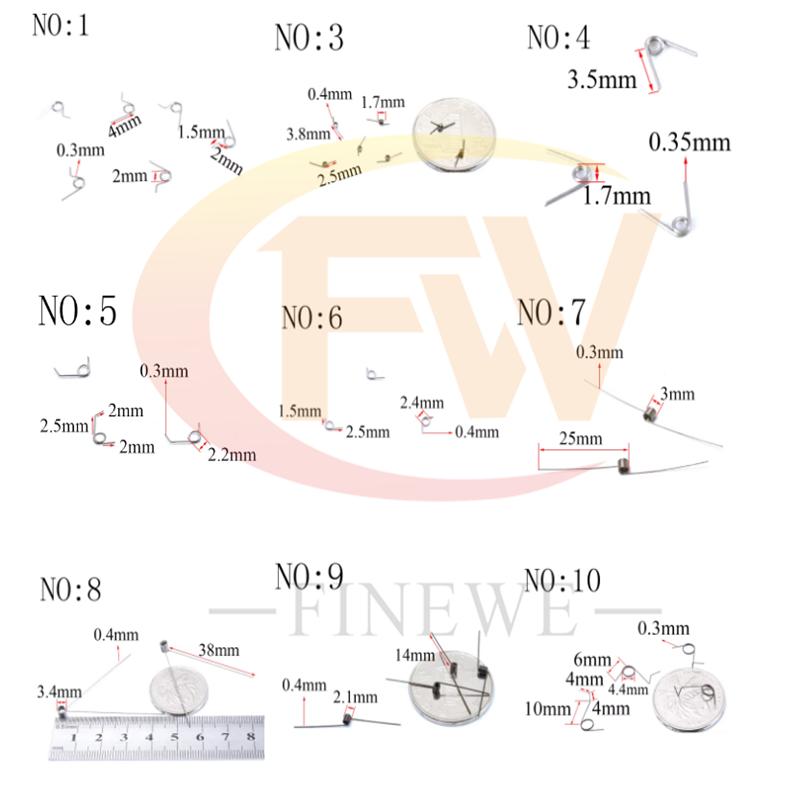 20 Stück Drahtdurchmesser 0,3 mm Mikro Mini 304 Edelstahl Torsionsfeder Für Schmuck