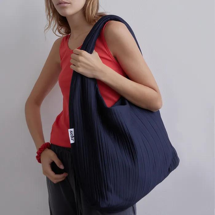 Pleats Big Bag (Navy)