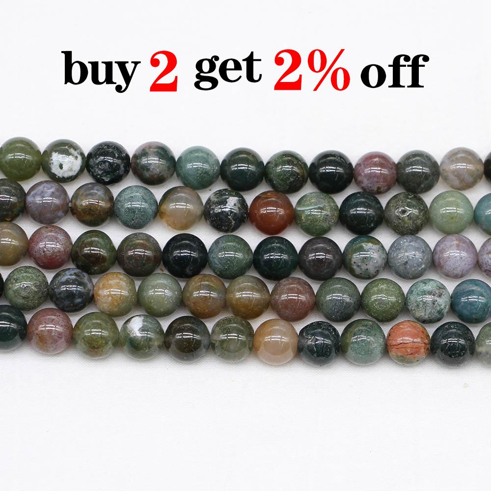 1strand/lot 4/6/8/10/12mm Natural Stone Indian Agates Bead Round Loose Spacer Beads For Jewelry Making Findings DIY Bracelet