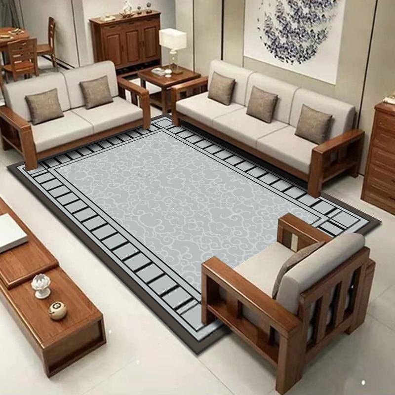 Modern Simple Crystal Velvet Carpet for Living Room and Bedroom - New Chinese Style