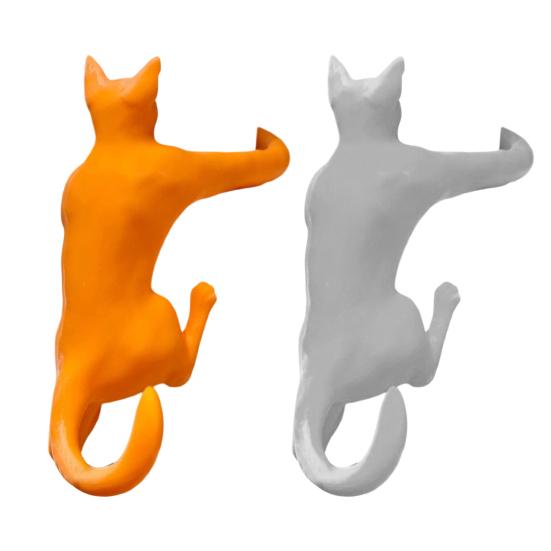 Long-Armed Cat Hook 3D Printed Climbing Cat Keys Headset Trinkets Hanger Home Office Simulation Animal Hanging Decoration