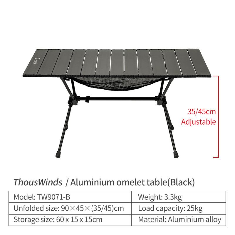 ThousWinds Folding Camping Aluminum Alloy Table Adjustable Outdoor Foldable Desk