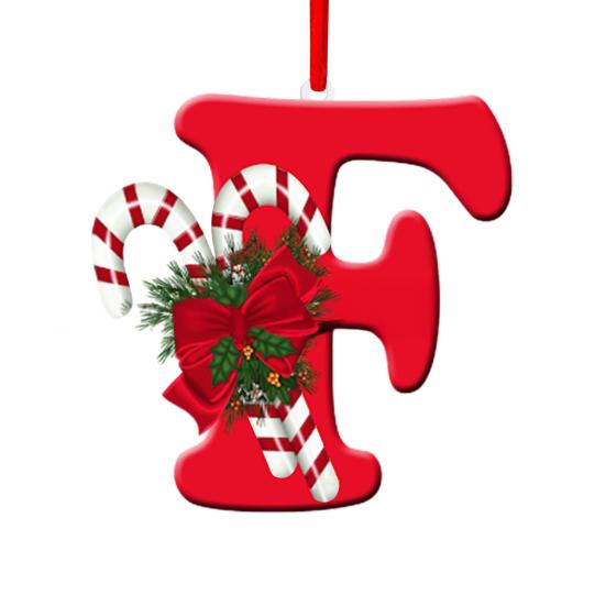 Christmas Acrylic Letter Hanging Decoration Car Rearview Mirror Xmas Tree A to Z Alphabet