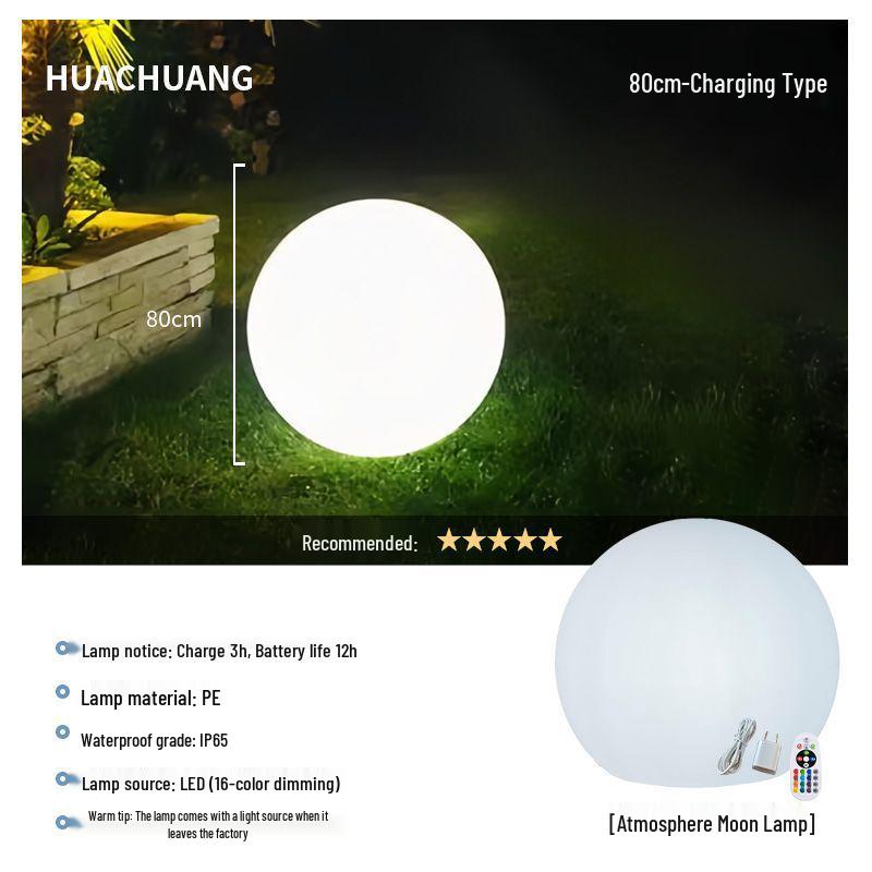 Solar Luminous Spherical Lawn Lamp: Waterproof Outdoor Atmosphere Light for Courtyard and Camping
