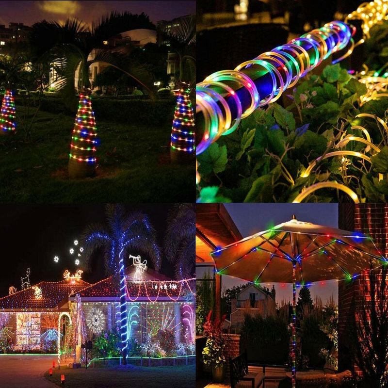 33ft/10m Led String Light 8 Modes Dimmable Waterproof Multi-color Outdoor Rope Strip Light With Remote Control