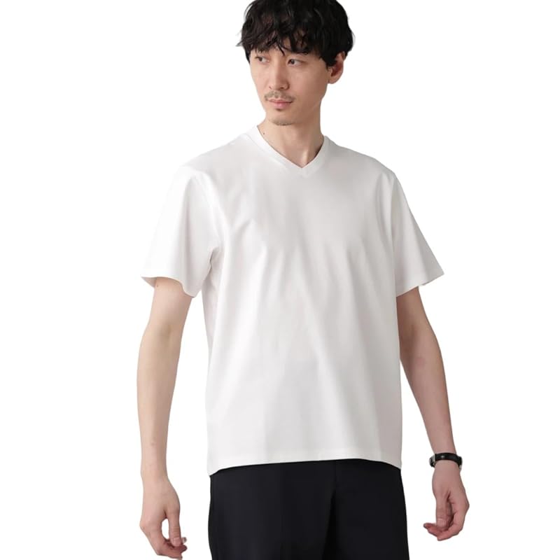 

[Nano Universe] T-shirt Jacket T (R) premium V-neck short sleeve men s L 030 white 668-5124231