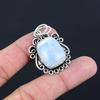 Radiant Natural Blue Scheelite 925 Silver Bezel Birthday Wedding Trendy Pendant