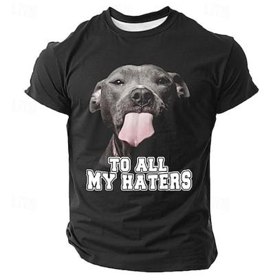Dog Funny Slang Retro Vintage Casual Street Men's 3D Print T Shirt Tee Sports Short Sleeve Crew Neck Summer Clothing Apparel
