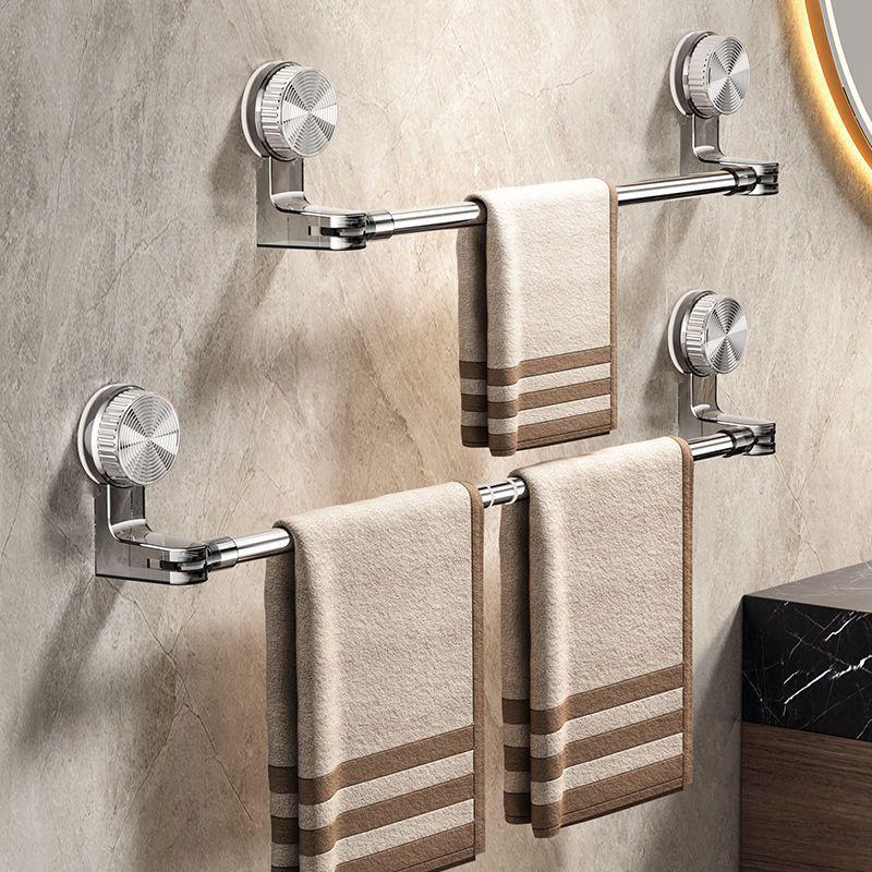 Suction Cup Rotatable Towel Rack: No-Drill, Retractable, Movable Bathroom Storage