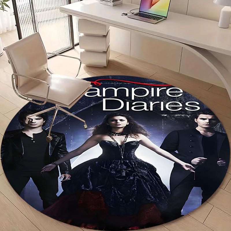 1pc The Vampire Diaries3 Design Printed Area Round Carpet for Bedroom Living Room Home Decor Rugs Mat Non Slip Mat Rug for Bedside