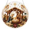 Acrylic Shape Christmas Hanging Ornaments, 2D Flat Decoration for Tree, Home, Party