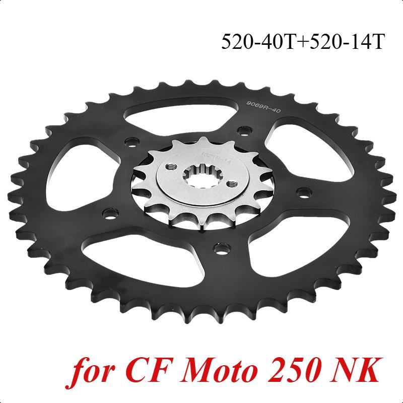 520 14T 40T Motor Bike Front Rear Sprocket Gear Wheel Cam for CF Moto 250 NK CF250 2017- 250 NK CF250-BF