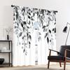 2pc Black and white floral pattern curtains   polyester fabric   machine washable   suitable for bedroom and living room decoration