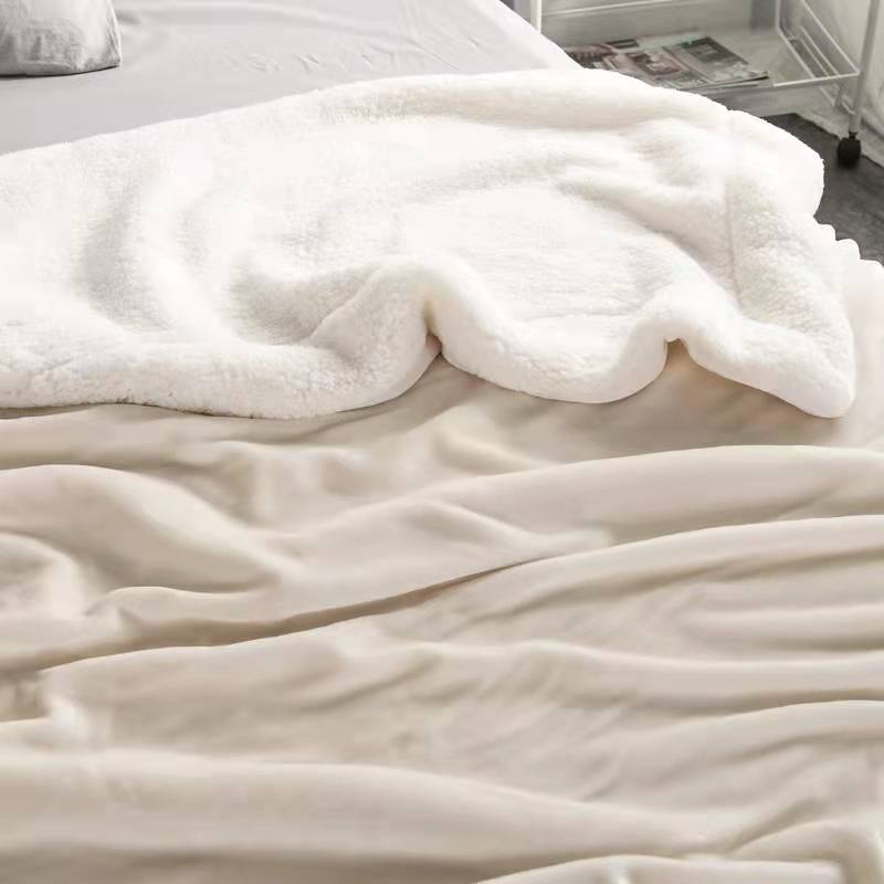 Soft and Comfortable Flannel Composite Sofa Blanket Double Layer Thickened Coral Fleece Winter Lamb Fleece Blanket