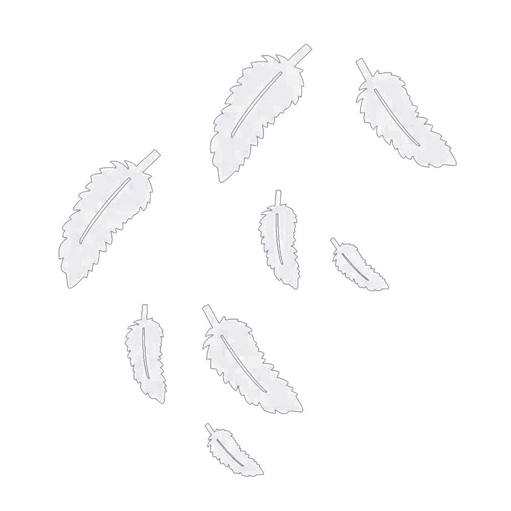 8 Pcs/Set Feather Plume 3D Mirror Wall Sticker For Living Room Art Home Decor Vinyl Decal DIY Acrylic Sticker Mural Wallpaper