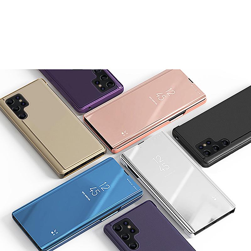 Smart Mirror Flip Phone Case For Samsung Galaxy S26 Edge S25 S24 S23 S22 Ultra FE Plus Shockproof Protection Back Cover