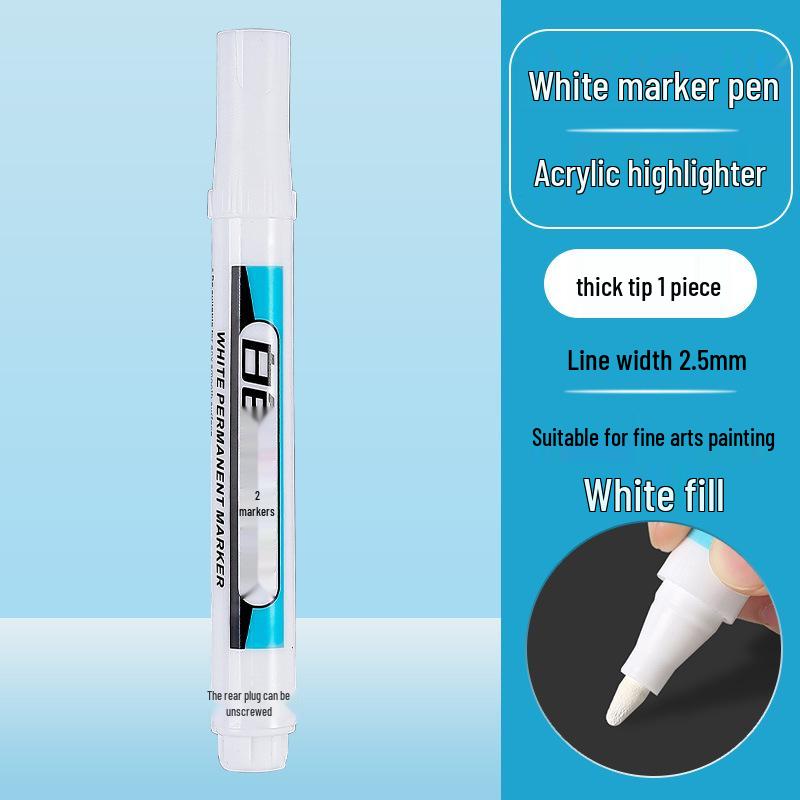 White Fine Tip Waterproof Quick-Dry Acrylic Marker Pen - Fade-Resistant for Woodworking and Drawing